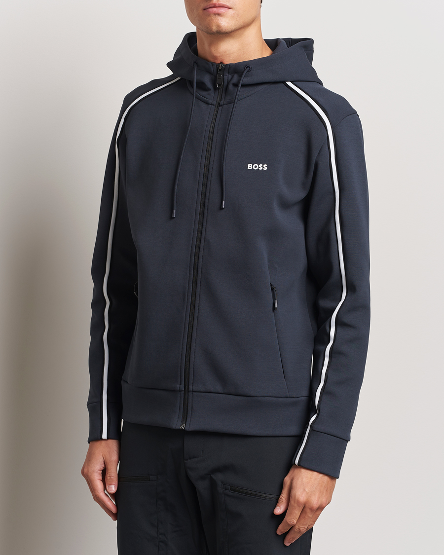 Hombres |  | BOSS GREEN | Saggy Full Zip Hoodie Dark Blue