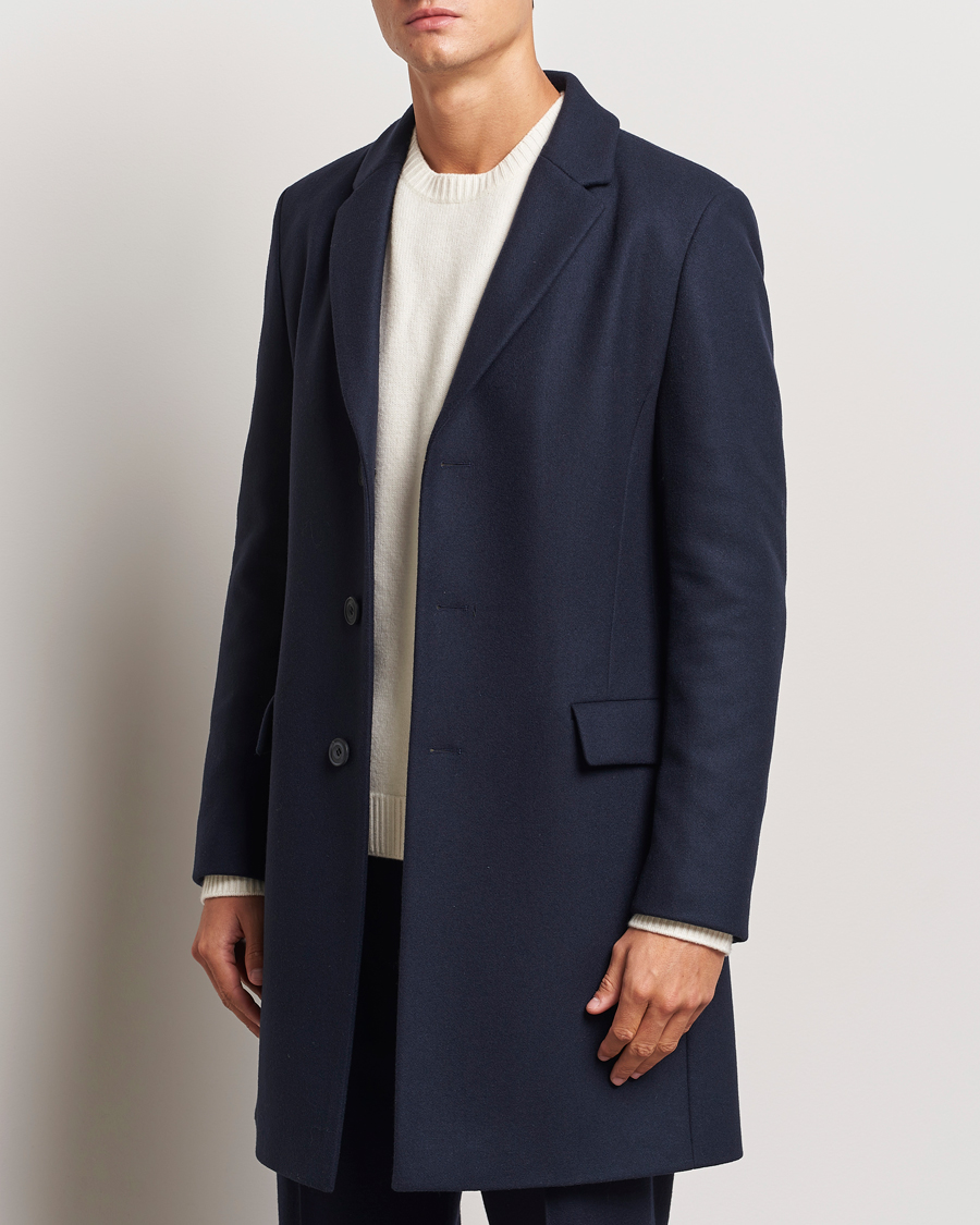 Hombres |  | HUGO | Migor Wool Coat Dark Blue