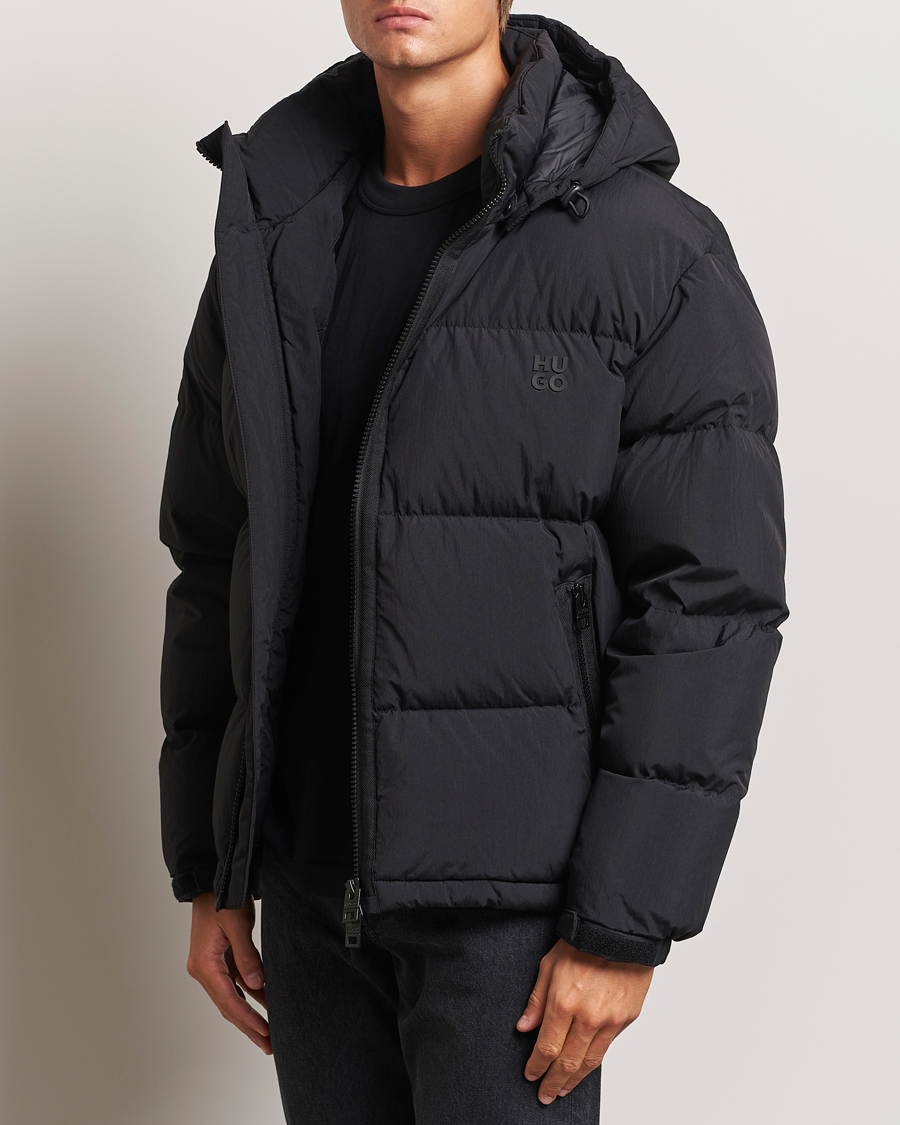 Hombres |  | HUGO | Bironto Hooded Puffer Jacket Black