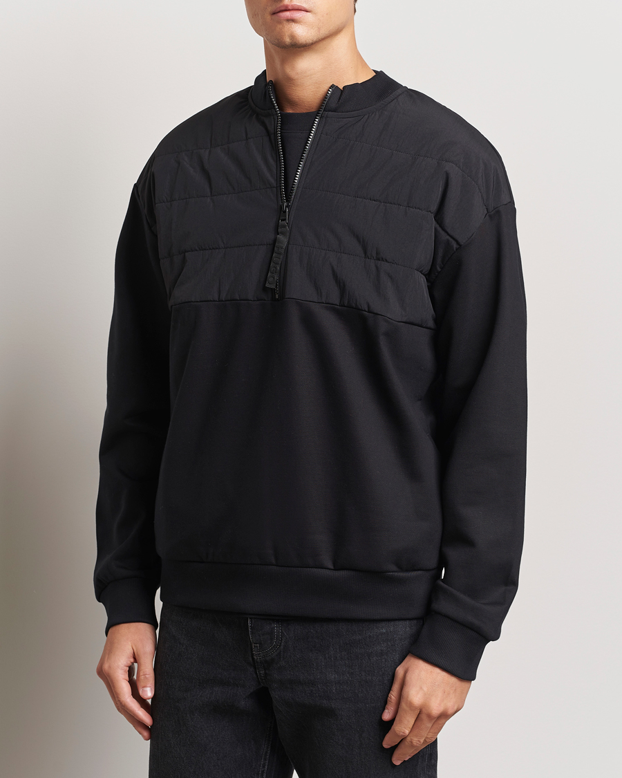 Hombres |  | HUGO | Detechsom Hybrid Half Zip Black