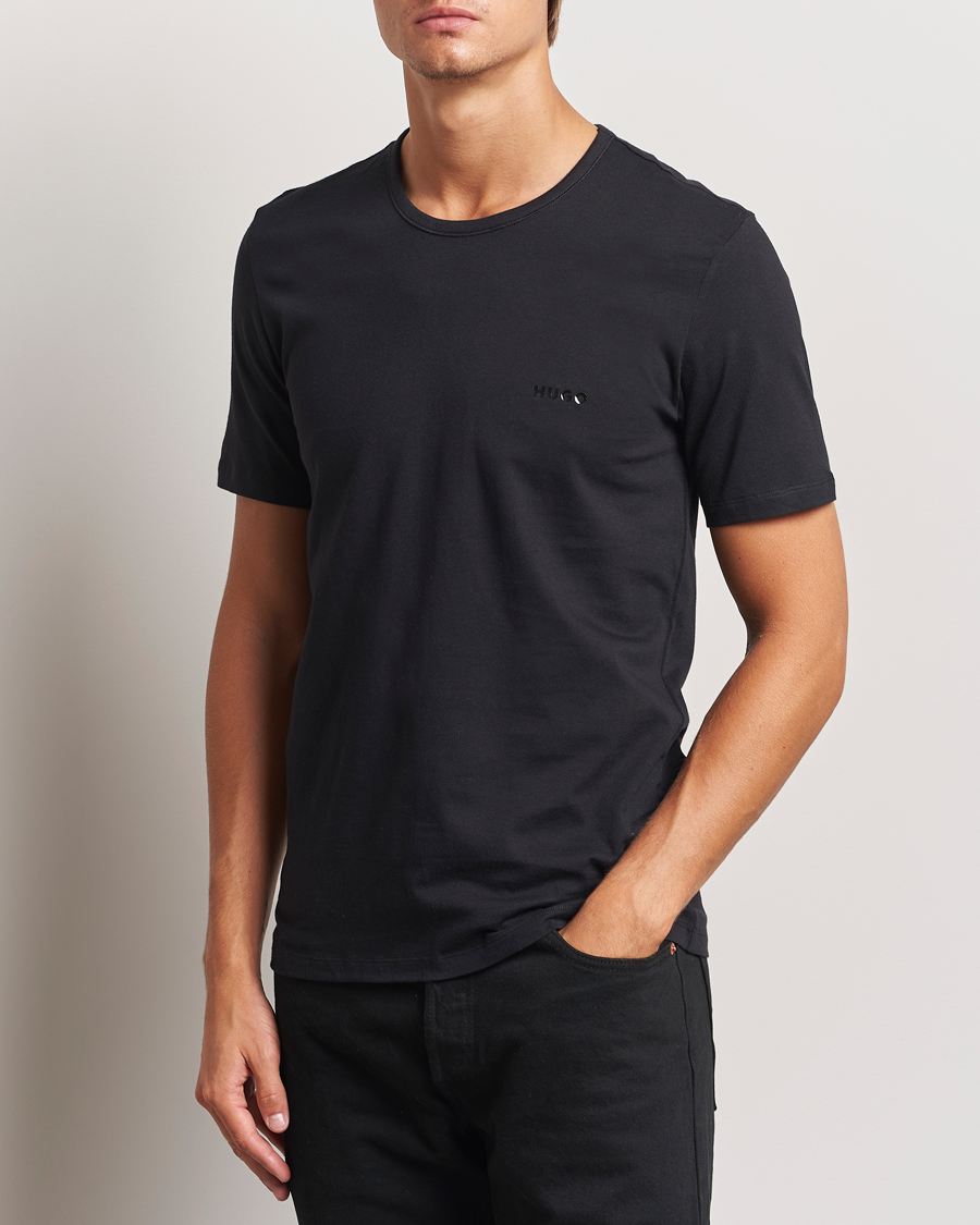 Hombres | Camisetas negras | HUGO | 3-Pack Crew Neck T-Shirt Black