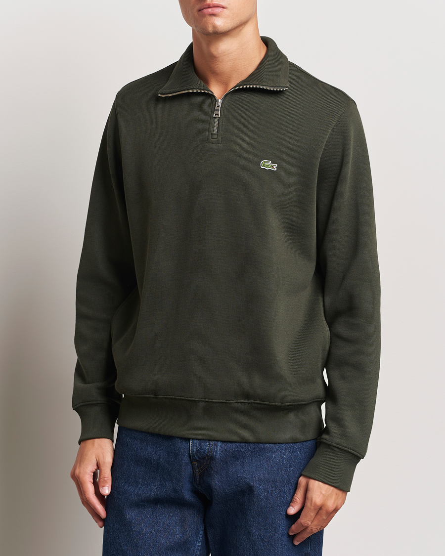 Hombres |  | Lacoste | Rib Interlock Half Zip Sapwood