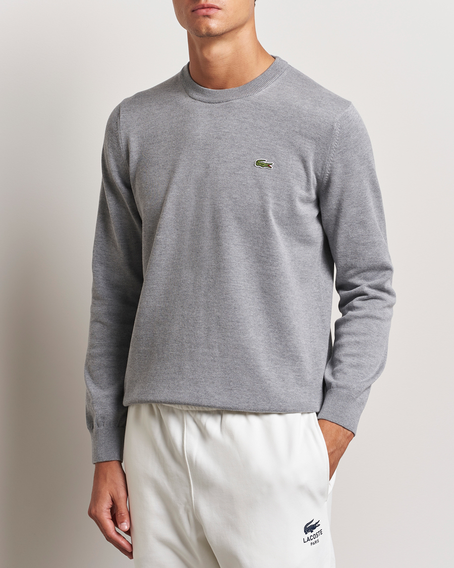 Hombres |  | Lacoste | Cotton Knitted Sweater Silver Chine