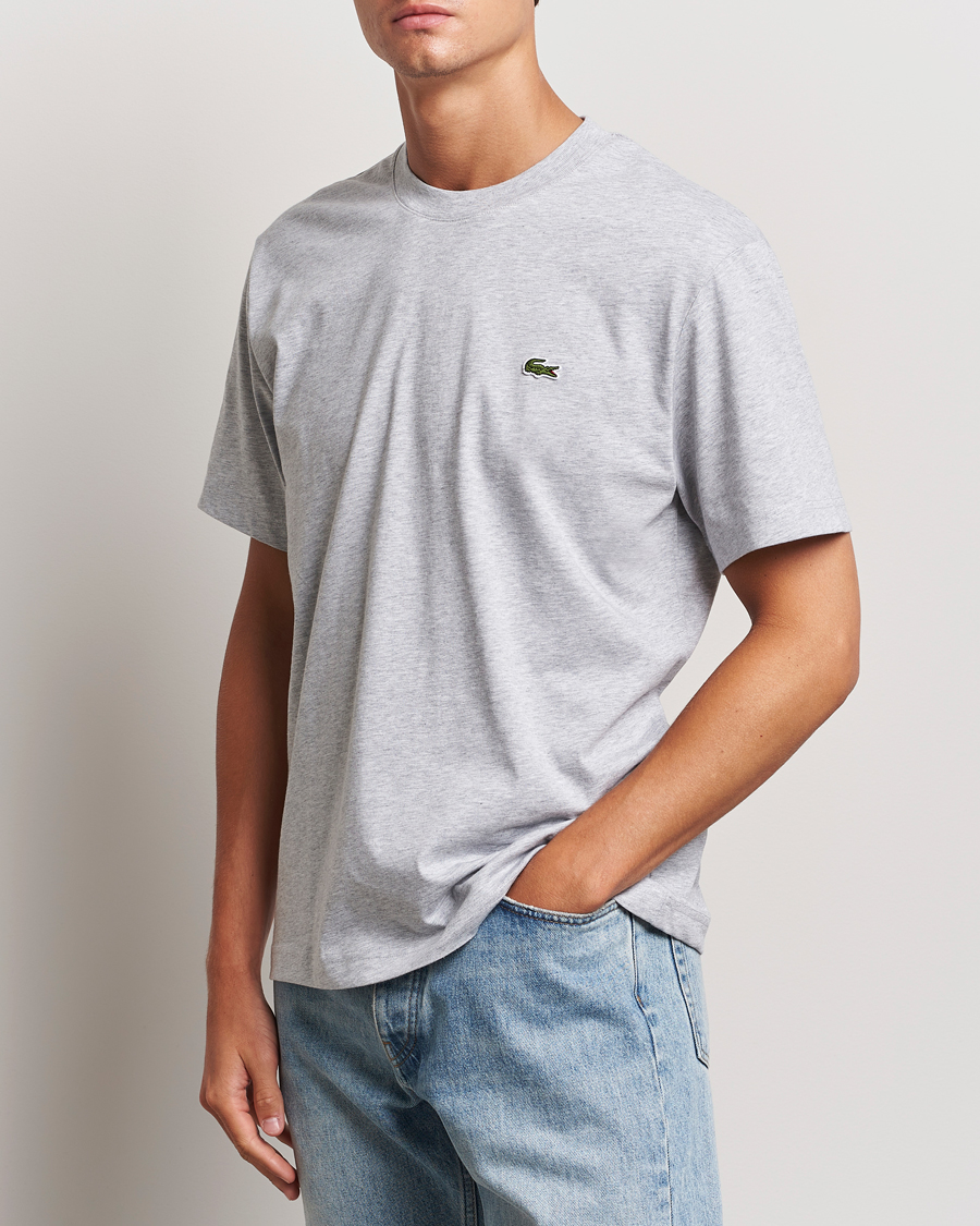 Hombres |  | Lacoste | Crew Neck T-Shirt Silver Chine