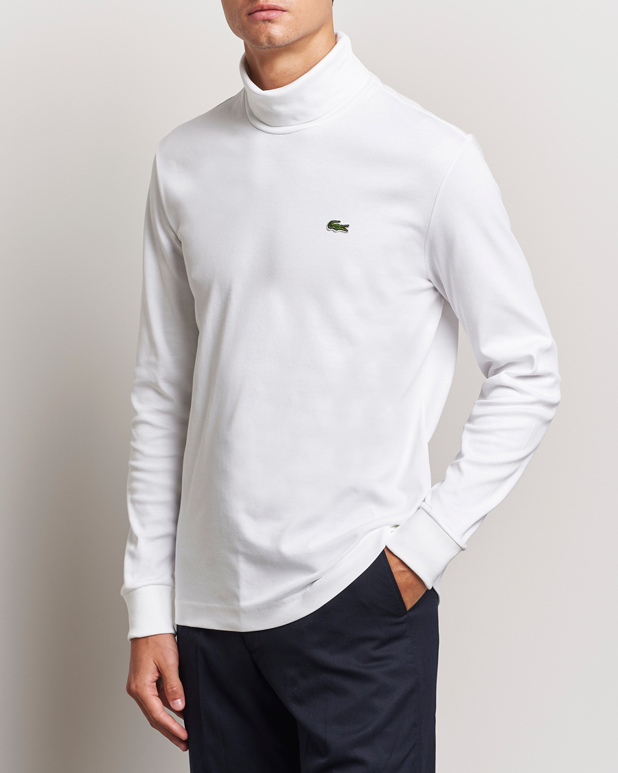 Hombres |  | Lacoste | Interlock Cotton Rollneck White