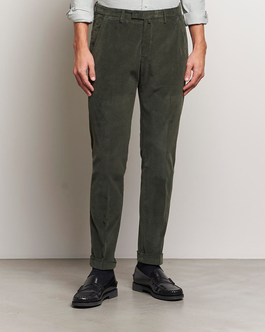 Hombres |  | Briglia 1949 | Slim Fit Corduroy Trousers Dark Green