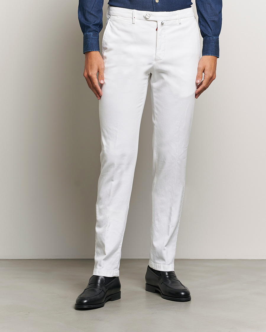 Hombres |  | Kiton | Cotton Stretch Trousers Optic White