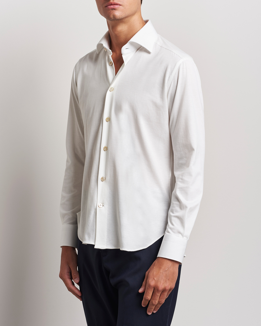 Hombres | Luxury Brands | Kiton | Cotton Jersey Shirt White