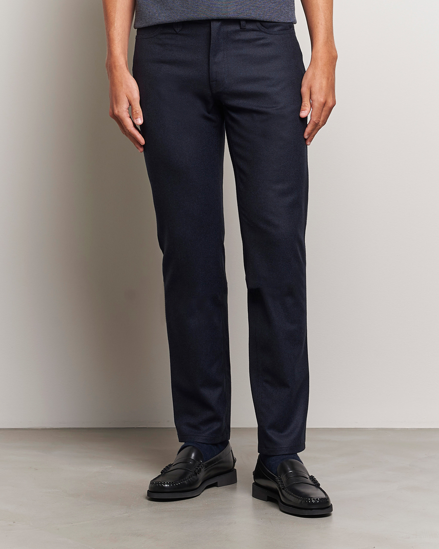 Hombres |  | Brioni | Slim Fit 5-Pocket Flannel Pants Navy