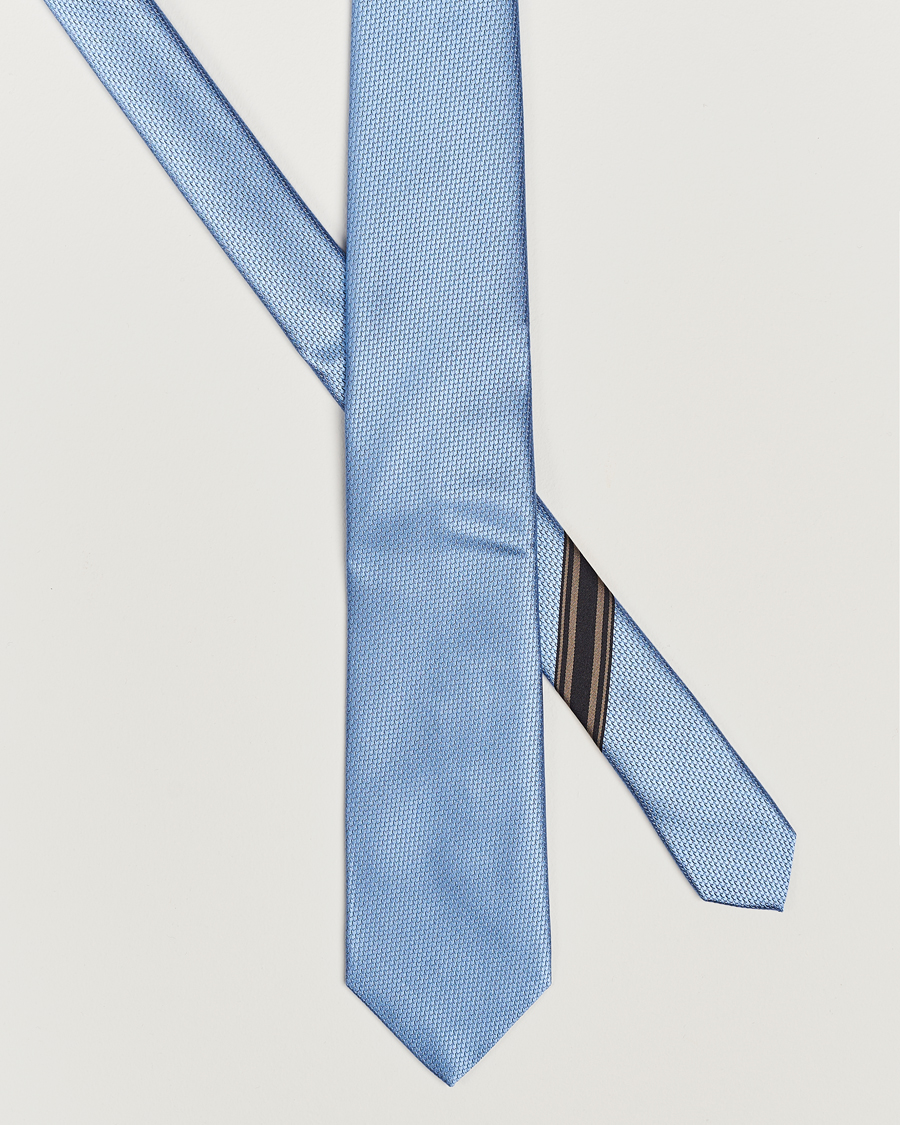 Hombres |  | Brioni | Jacquard Silk Tie Light Blue