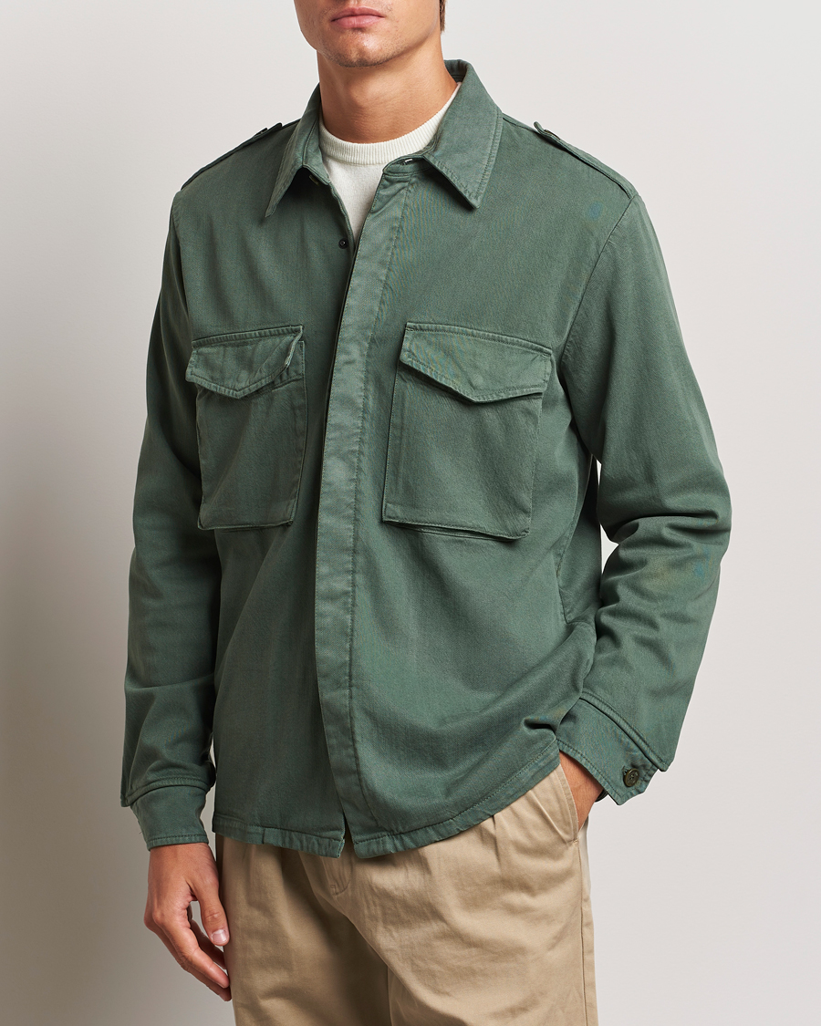 Hombres |  | Aspesi | Twill Cotton Shirt Jacket Green