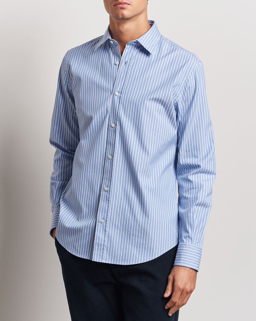 Hombres |  | Aspesi | Striped Oxford Shirt Light Blue