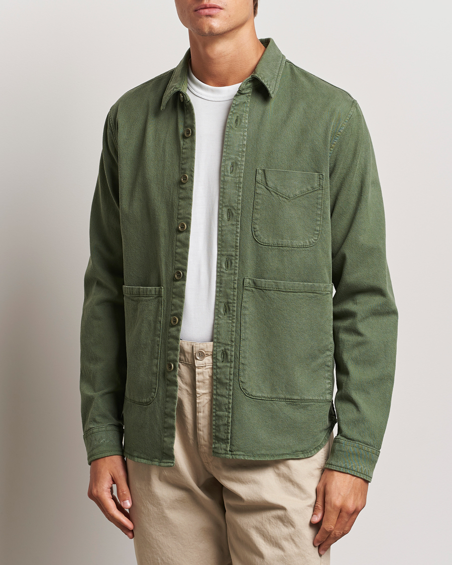 Hombres | An Overshirt Occasion | Aspesi | Cotton Utility Shirt Green