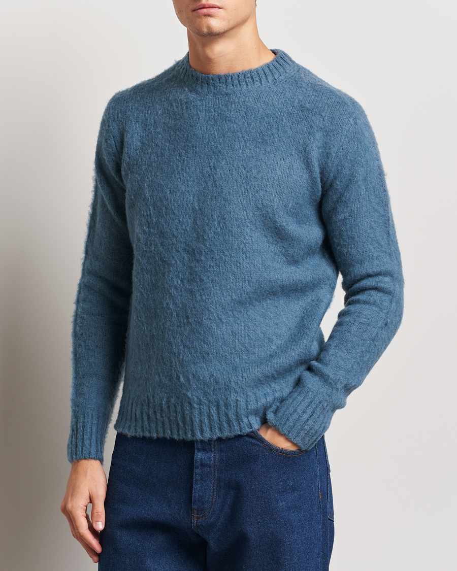 Hombres |  | Aspesi | Brushed Shetland Sweater Blue