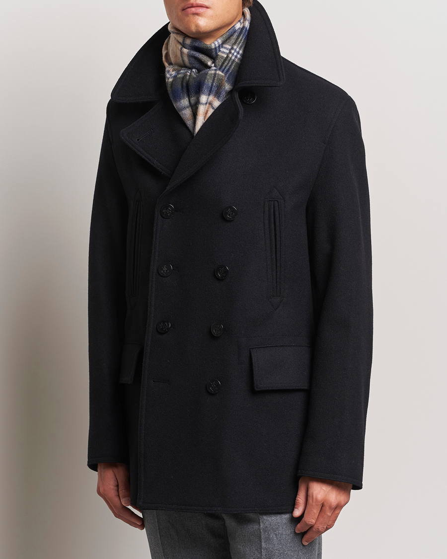 Hombres |  | Gloverall | Churchill Reefer Peacoat Black