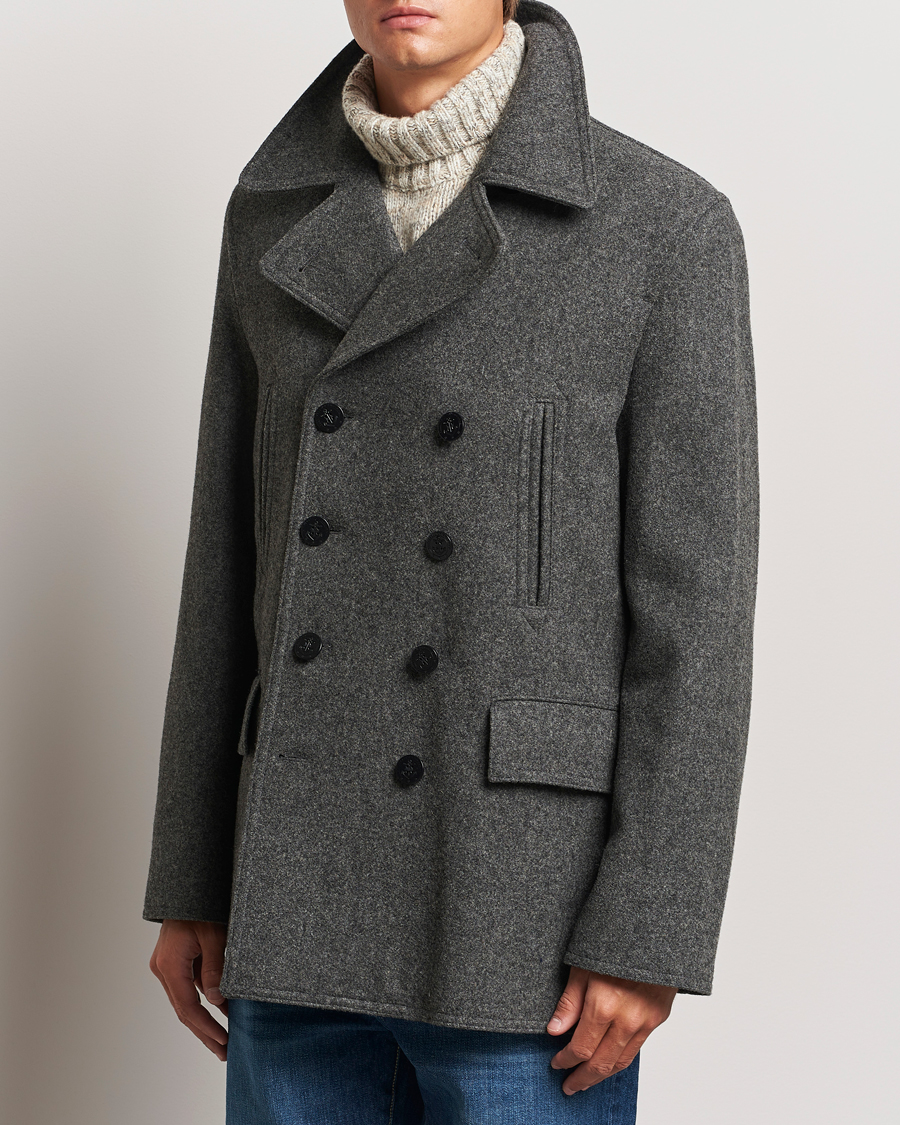 Hombres |  | Gloverall | Churchill Reefer Peacoat Grey