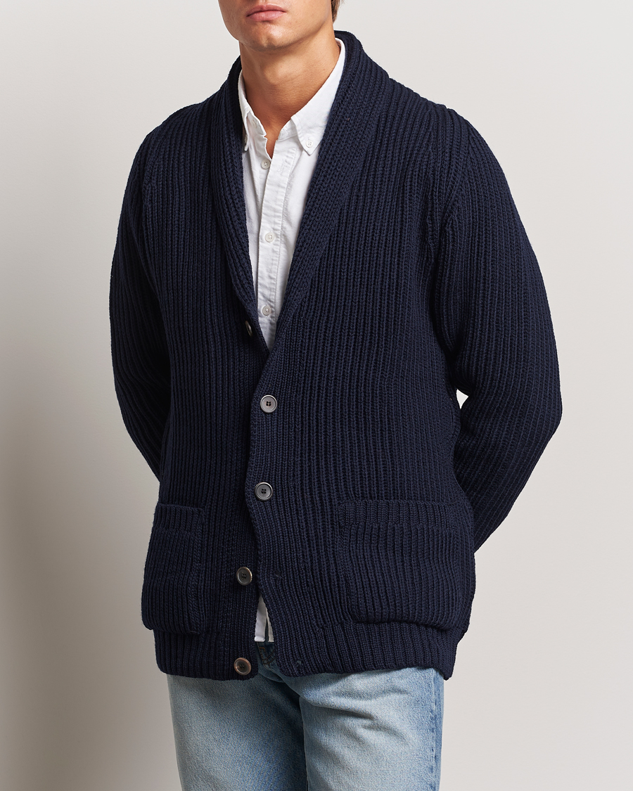 Hombres |  | Gloverall | Shawl Collar Cardigan Navy