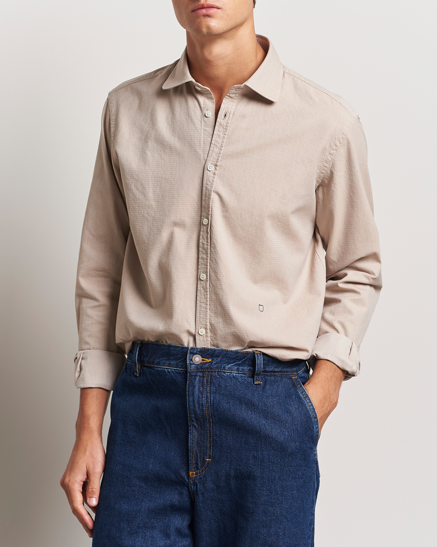 Hombres |  | Massimo Alba | Canary Cotton Voile Casual Shirt Beige