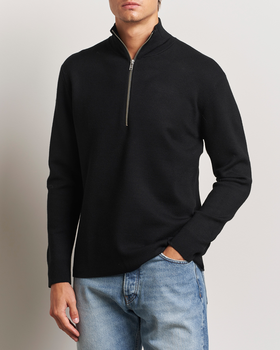 Hombres |  | NN07 | Harald Cotton/Modal Half Zip Black