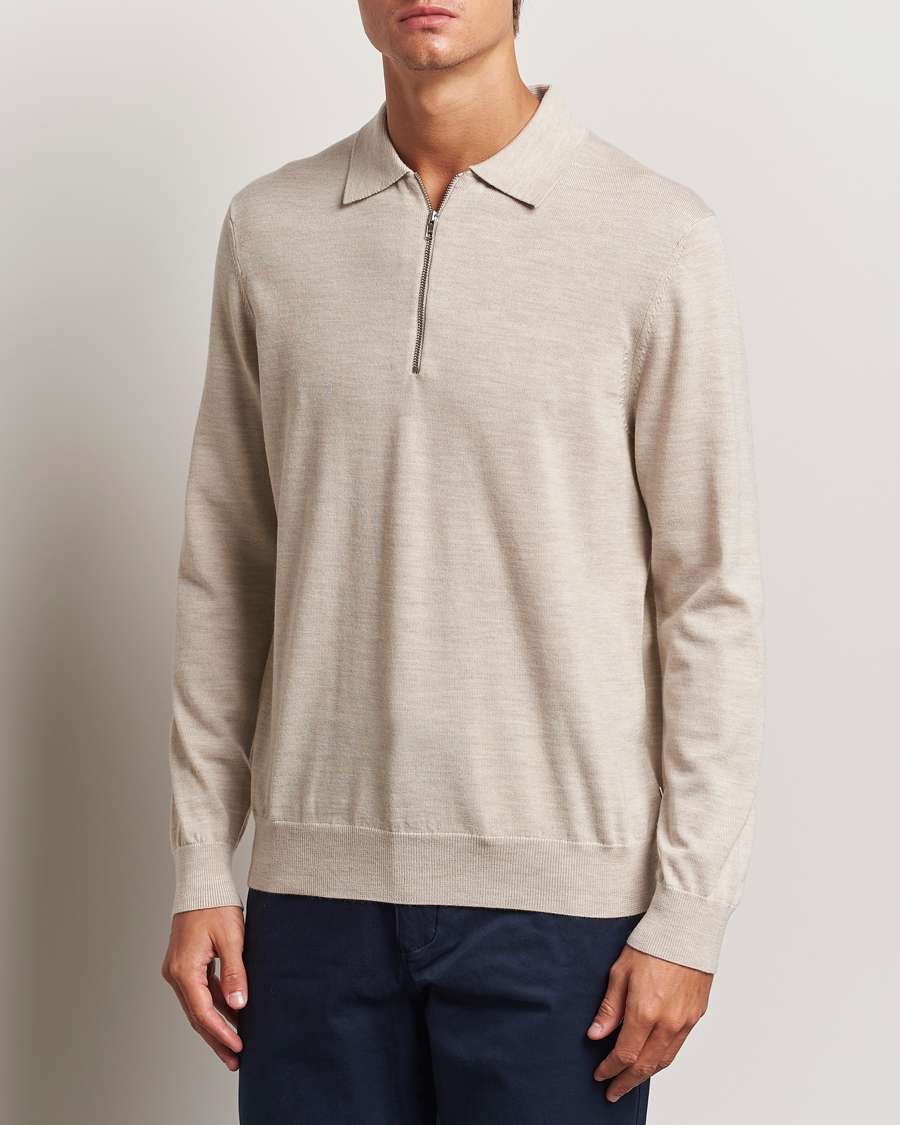 Hombres |  | NN07 | Sergio Half Zip Light Khaki Melange