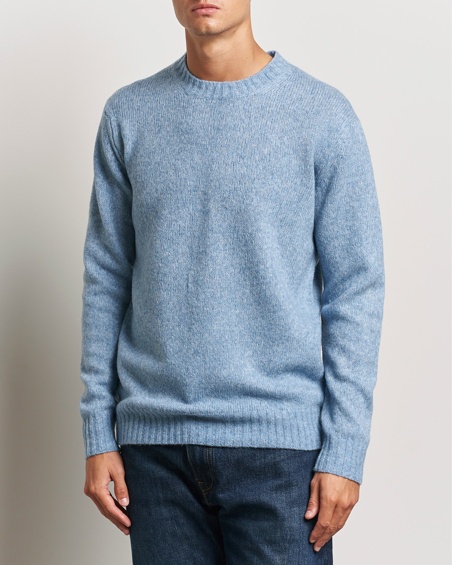 Hombres |  | NN07 | Lee Brushed Wool Crew Neck Tink Blue