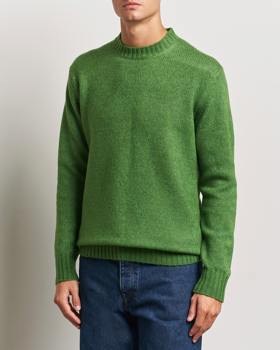 Hombres |  | NN07 | Lee Brushed Wool Crew Neck Kale Green