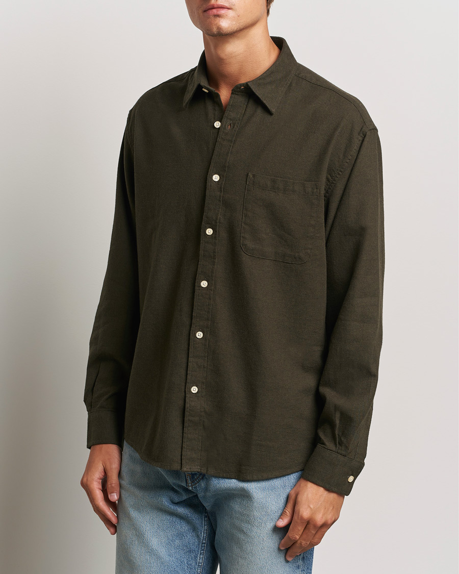 Hombres |  | NN07 | Deon Flannel Shirt Dark Army