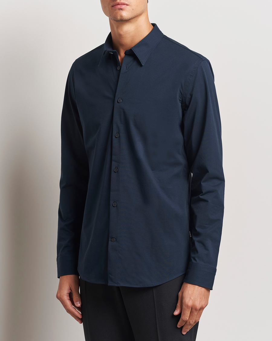 Hombres |  | NN07 | Elian Mercerized Cotton Shirt Navy Blue