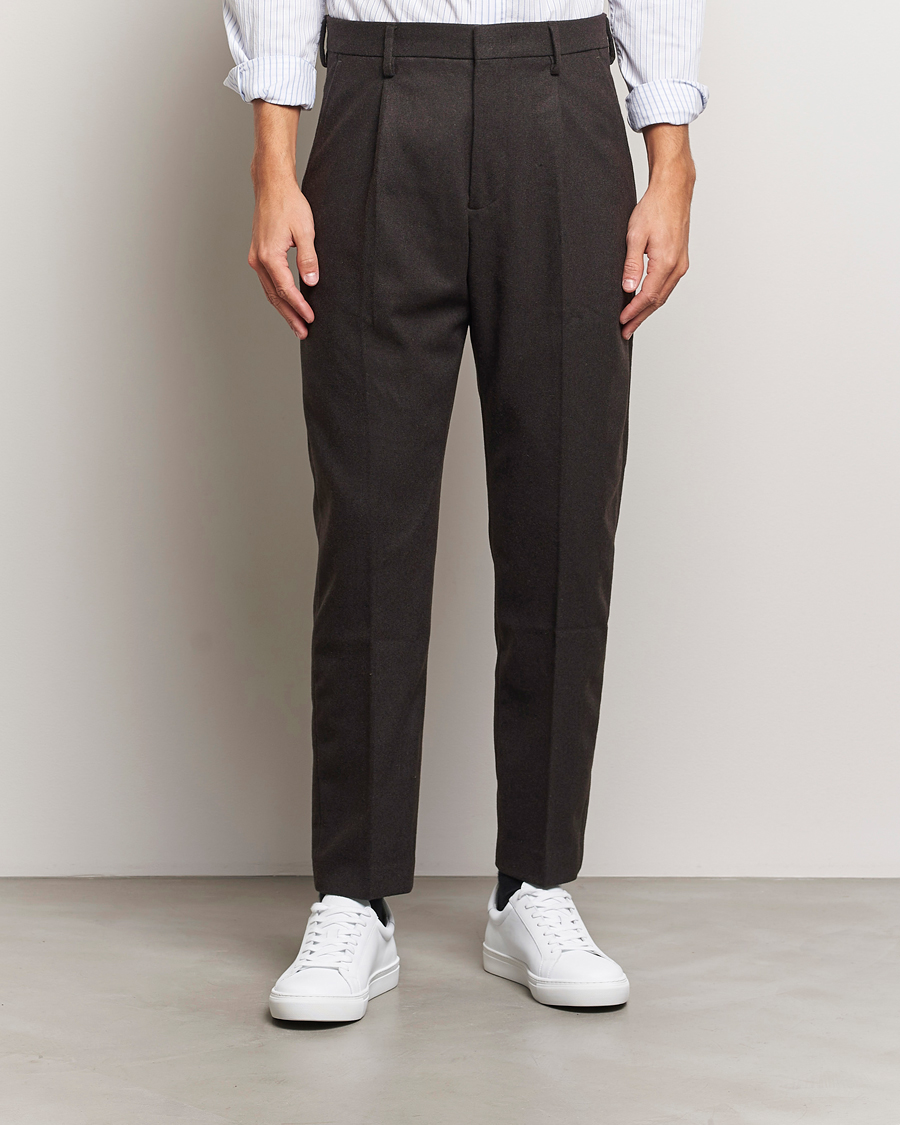 Hombres |  | NN07 | Bill Wool Pleated Trousers Dark Brown