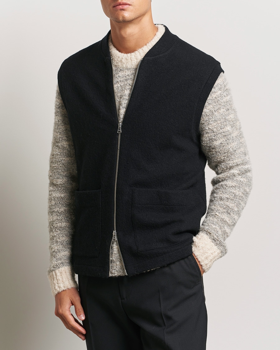 Hombres |  | NN07 | Boiled Wool Vest Black