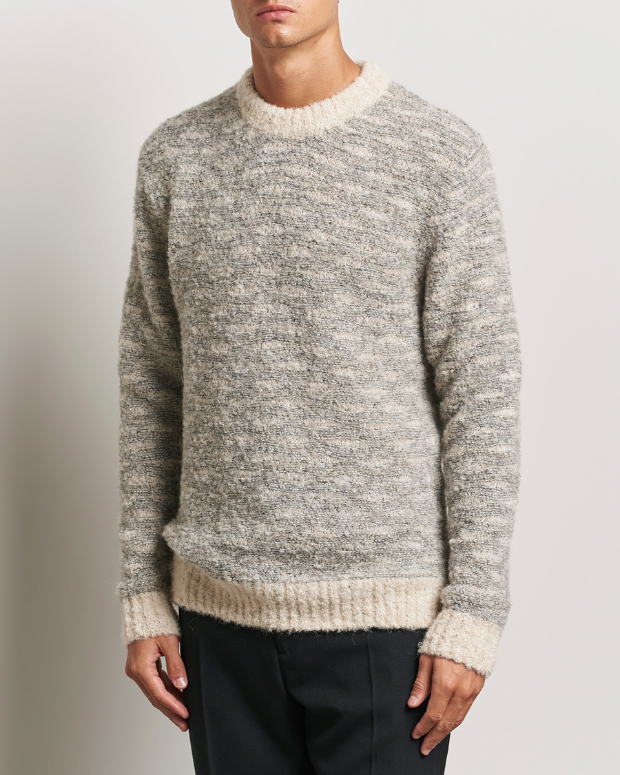 Hombres |  | NN07 | Zackharias Knitted Crew Neck Grey Melange