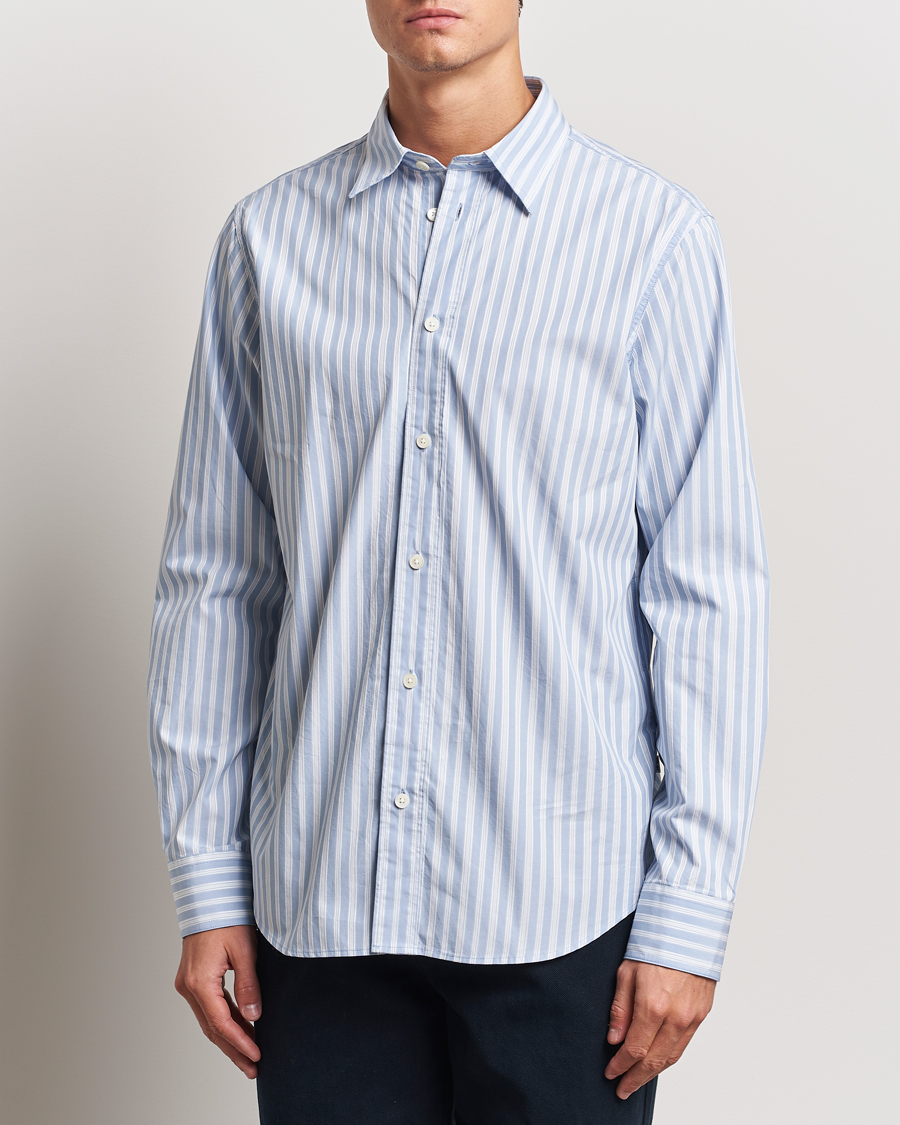 Hombres |  | NN07 | Colby Poplin Striped Shirt Blue/White