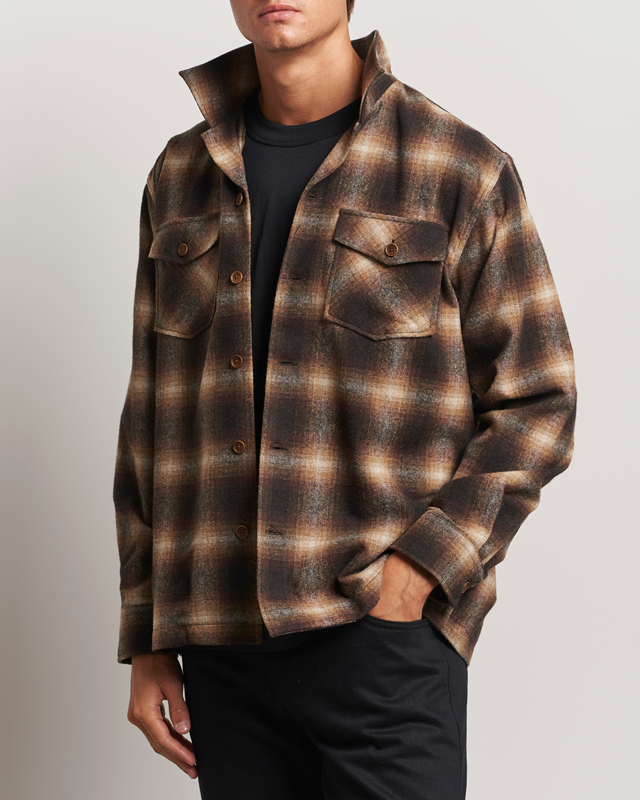 Hombres | An Overshirt Occasion | Nudie Jeans | Vincent Shadow Check Overshirt Brown/Beige