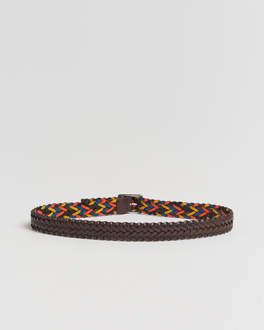 Hombres |  | Paul Smith | Reversible Leather Braided Belt Brown/Multi