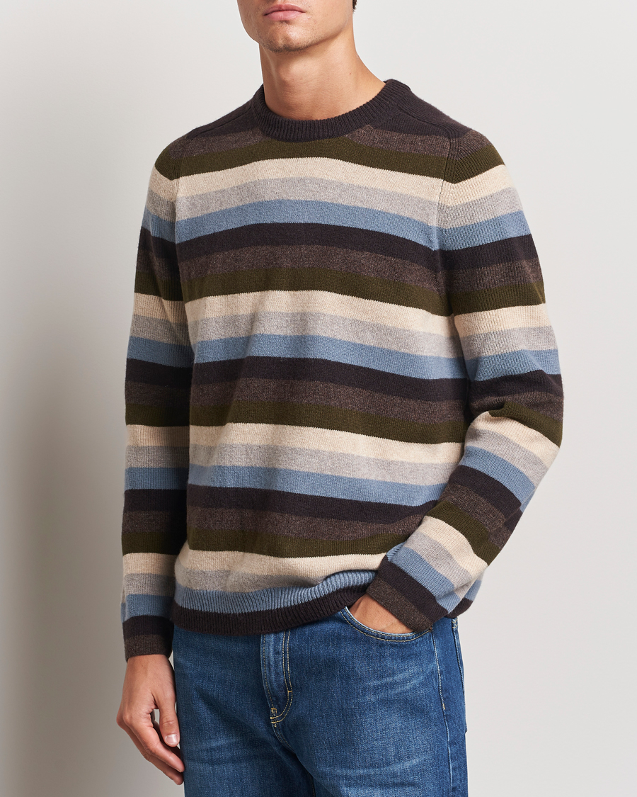 Hombres |  | Paul Smith | Striped Lambswool Knitted Sweater Multi