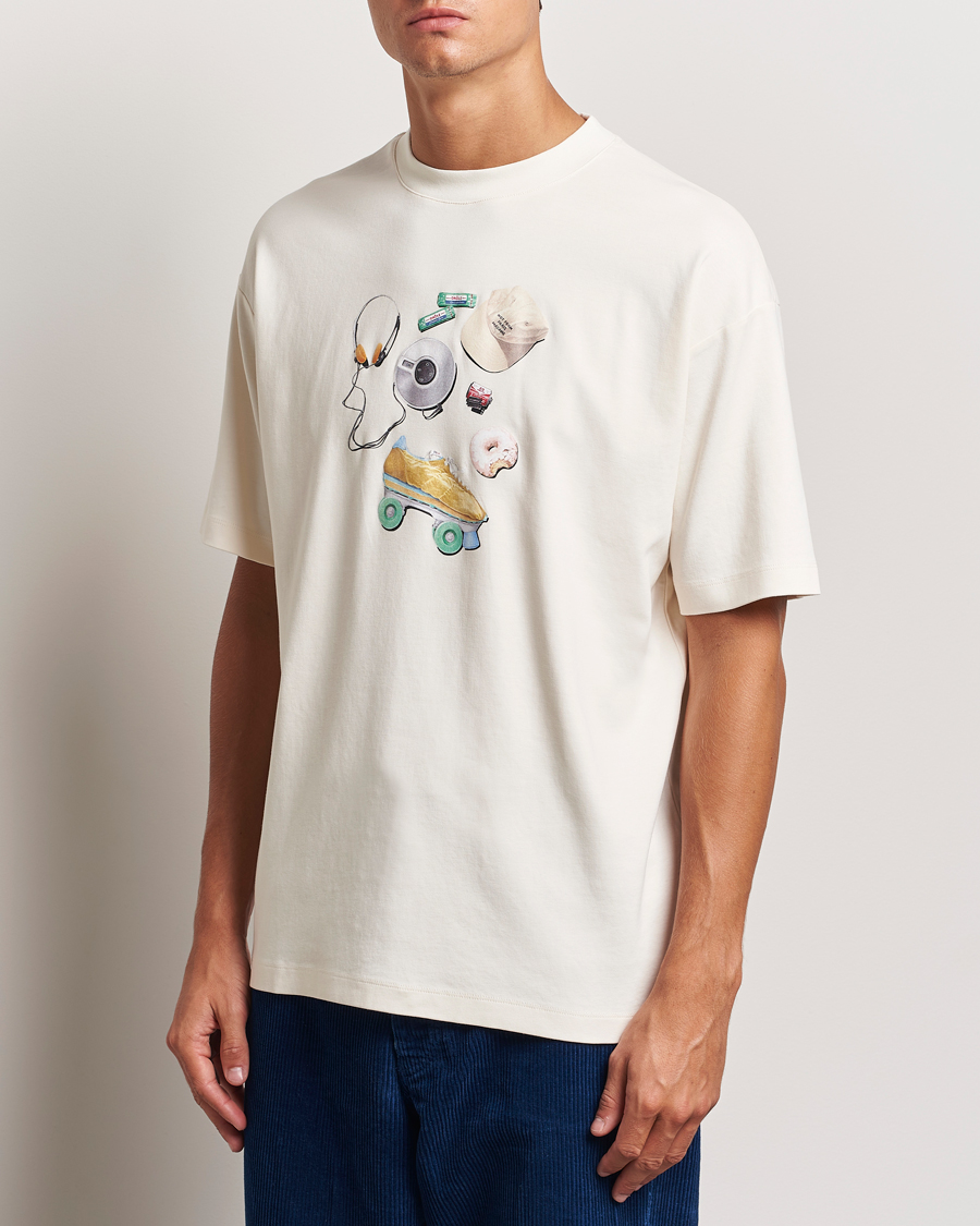 Hombres | Drôle de Monsieur | Drôle de Monsieur | Balade Printed T-Shirt Cream