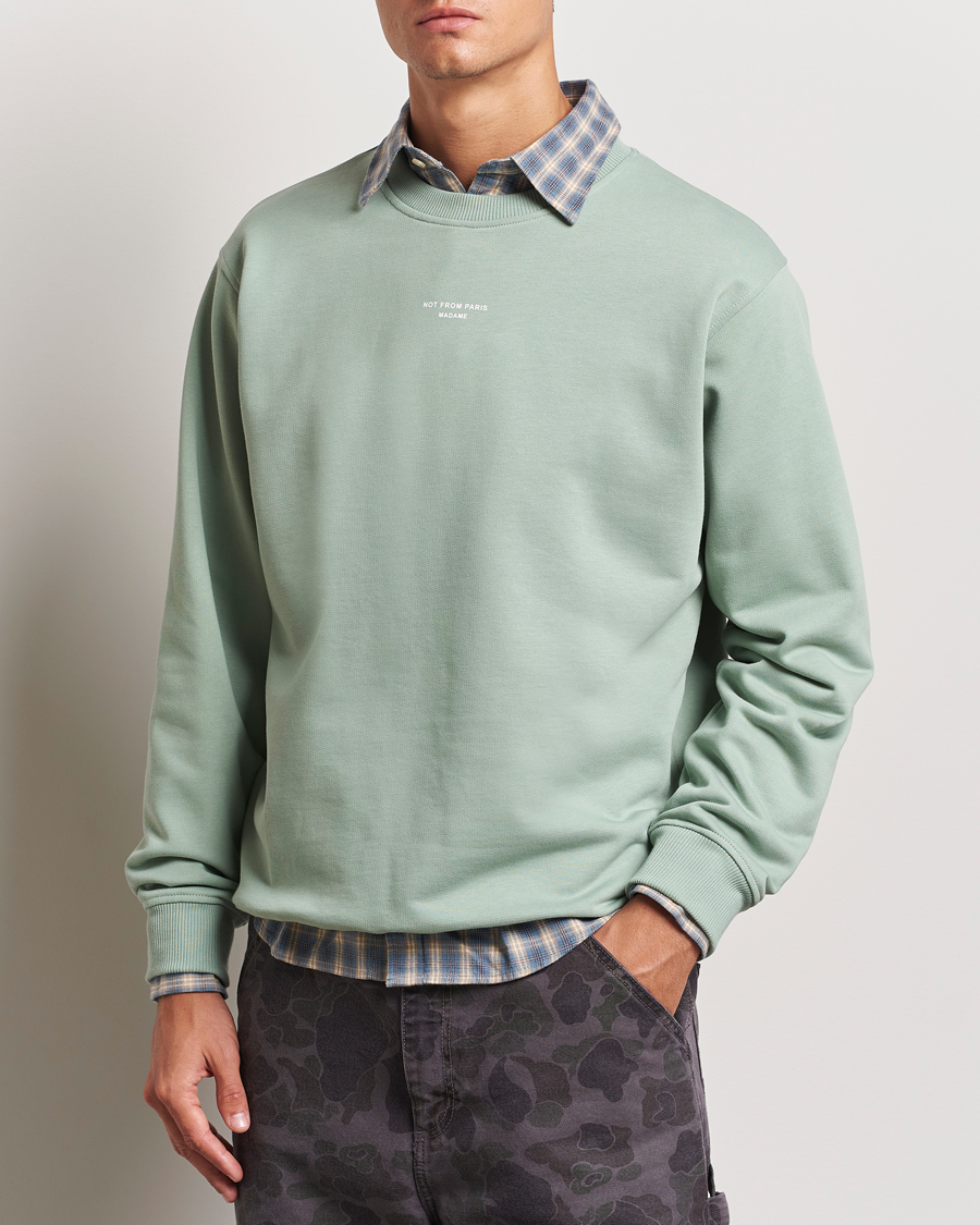 Hombres | Drôle de Monsieur | Drôle de Monsieur | Classic Slogan Sweatshirt Water Green