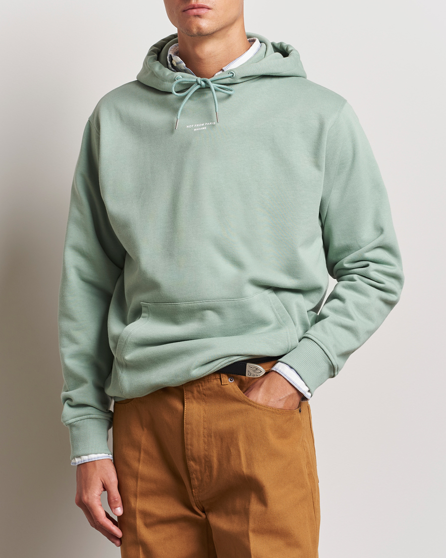 Hombres |  | Drôle de Monsieur | Classic Slogan Hoodie Water Green