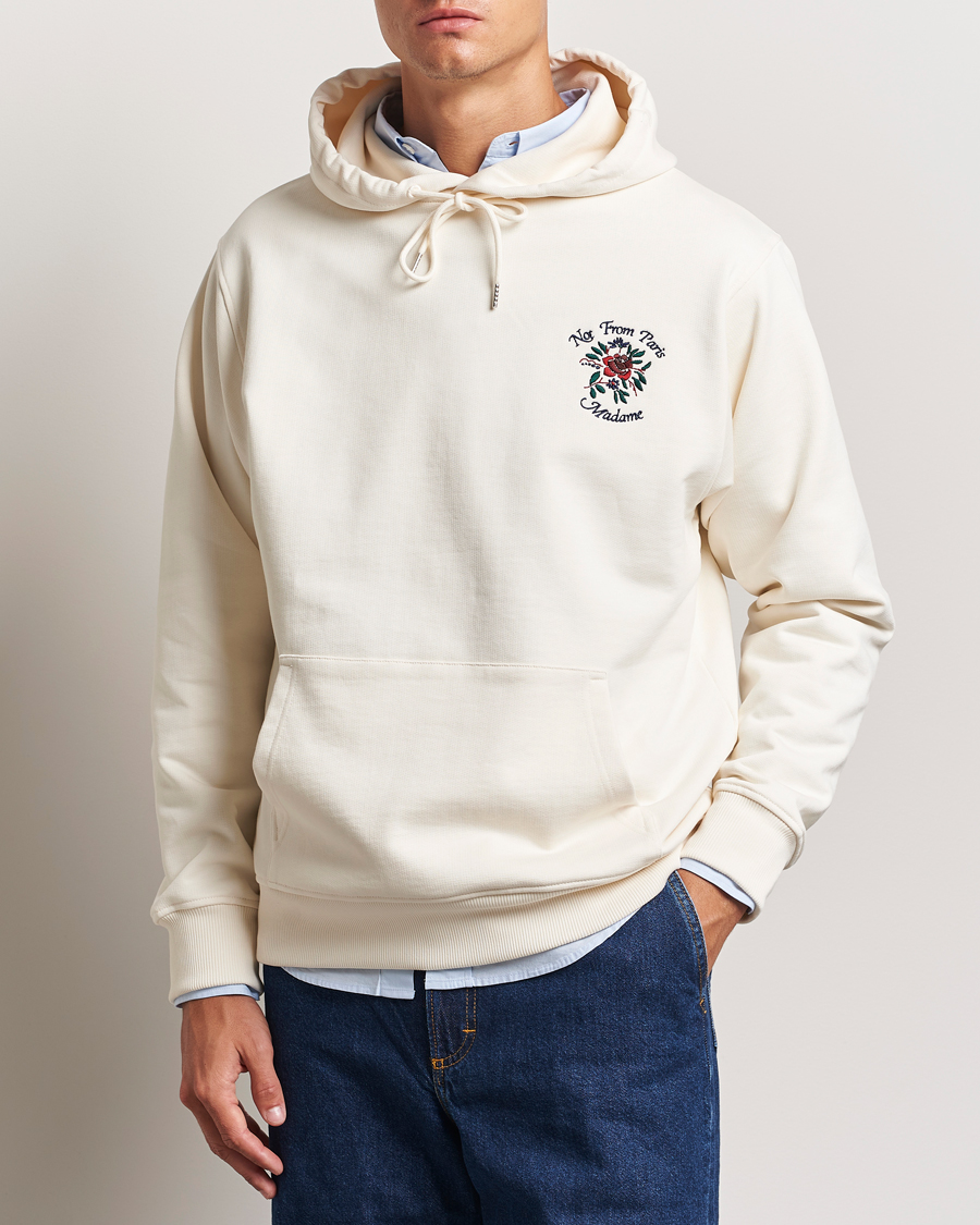 Hombres | Drôle de Monsieur | Drôle de Monsieur | Flower Slogan Hoodie Cream