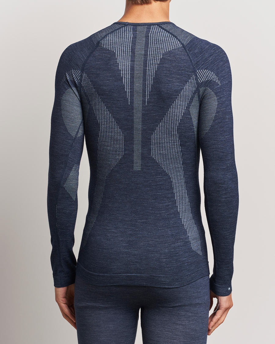 Hombres |  | Falke Sport | Long Sleeve Wool Tech Shirt Space Blue