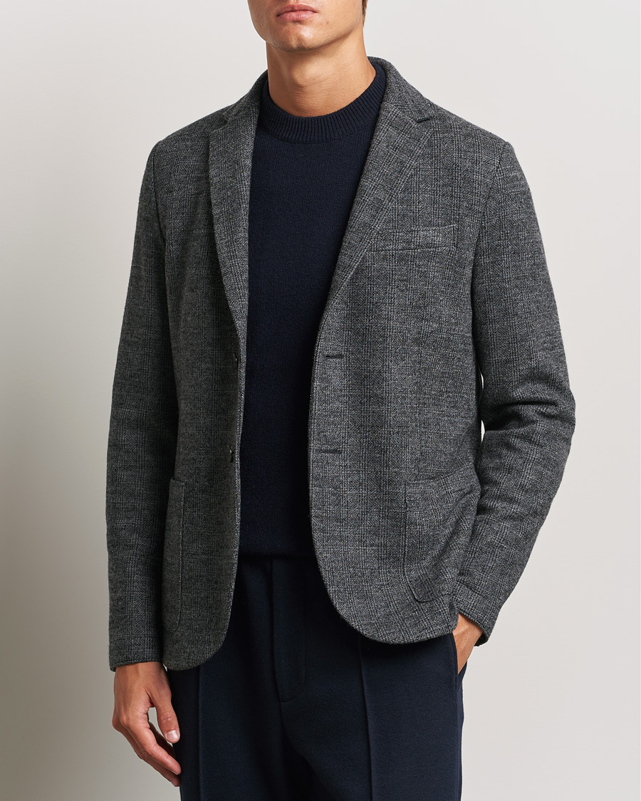 Hombres | Business & Beyond - Casual | Harris Wharf London | Two Button Prince Of Wales Blazer Grey/Black