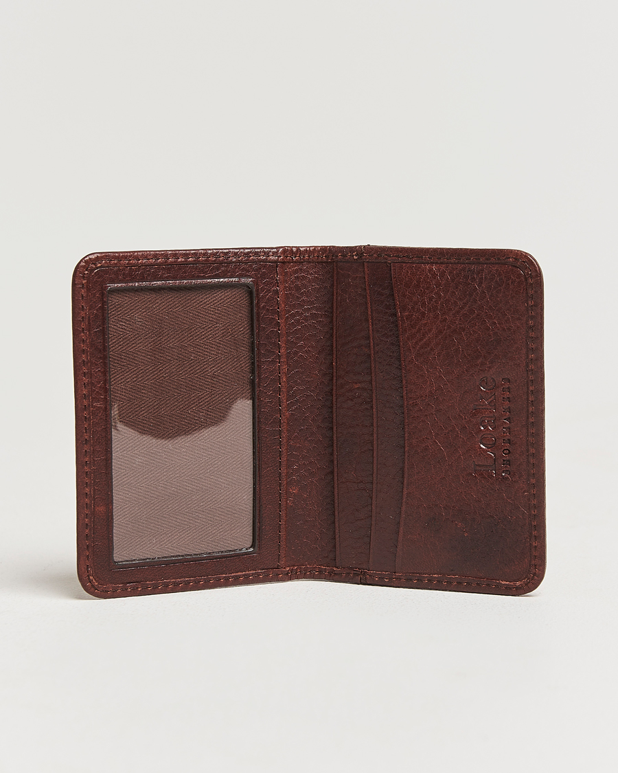 Hombres |  | Loake 1880 | Fenchurch Grained Leather Card Holder Dark Brown