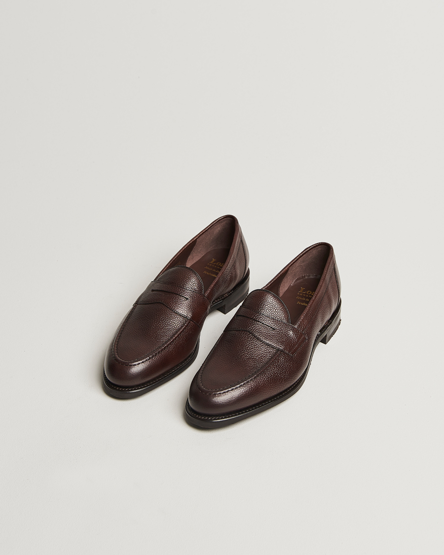 Hombres |  | Loake 1880 | Imperial Grained Penny Loafer Dark Brown