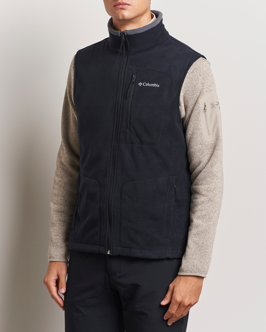 Hombres |  | Columbia | Fast Trek Full Zip Fleece Vest Black