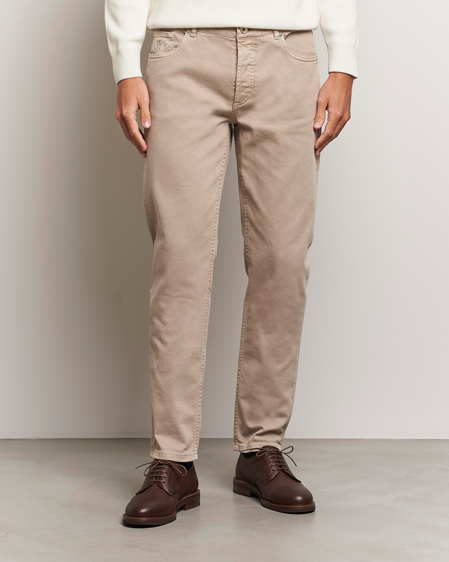Hombres |  | Brunello Cucinelli | Traditional Fit 5-Pocket Pants Beige