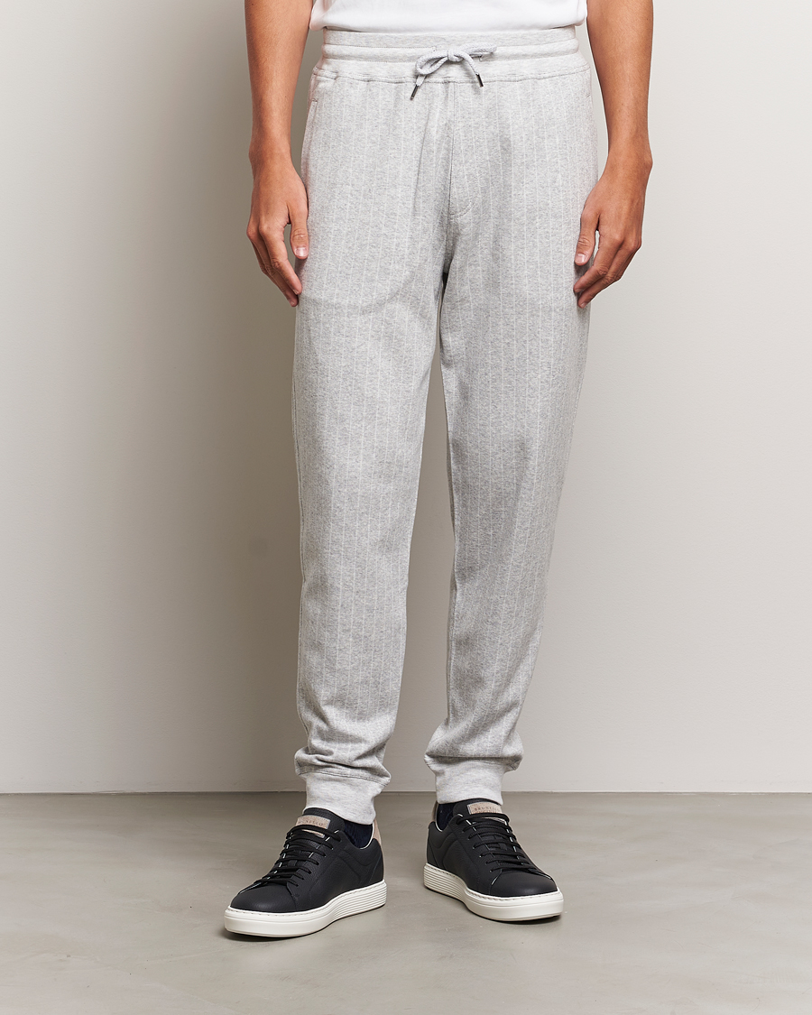 Hombres |  | Brunello Cucinelli | Soft Pinstripe Sweatpants Pearl Grey