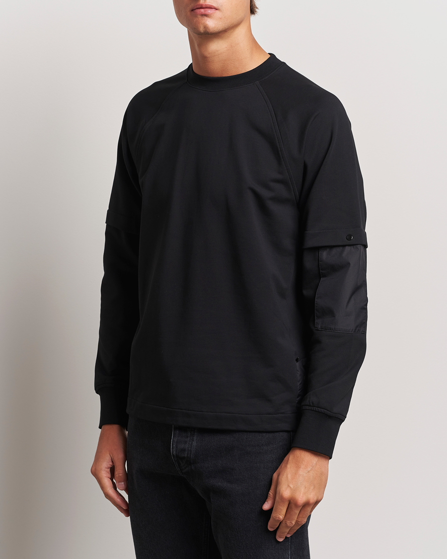 Hombres |  | C.P. Company | Metropolis Fleece Cotton Pertex Crew Neck Black