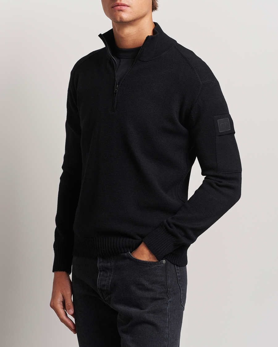 Hombres |  | C.P. Company | Metropolis Knitted Wool Half Zip Black