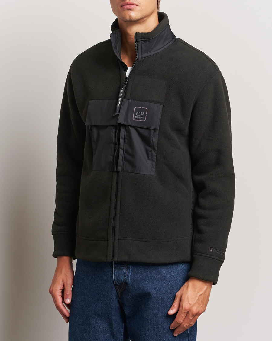 Hombres |  | C.P. Company | Metropolis Polar Fleece Pertex Zip Black