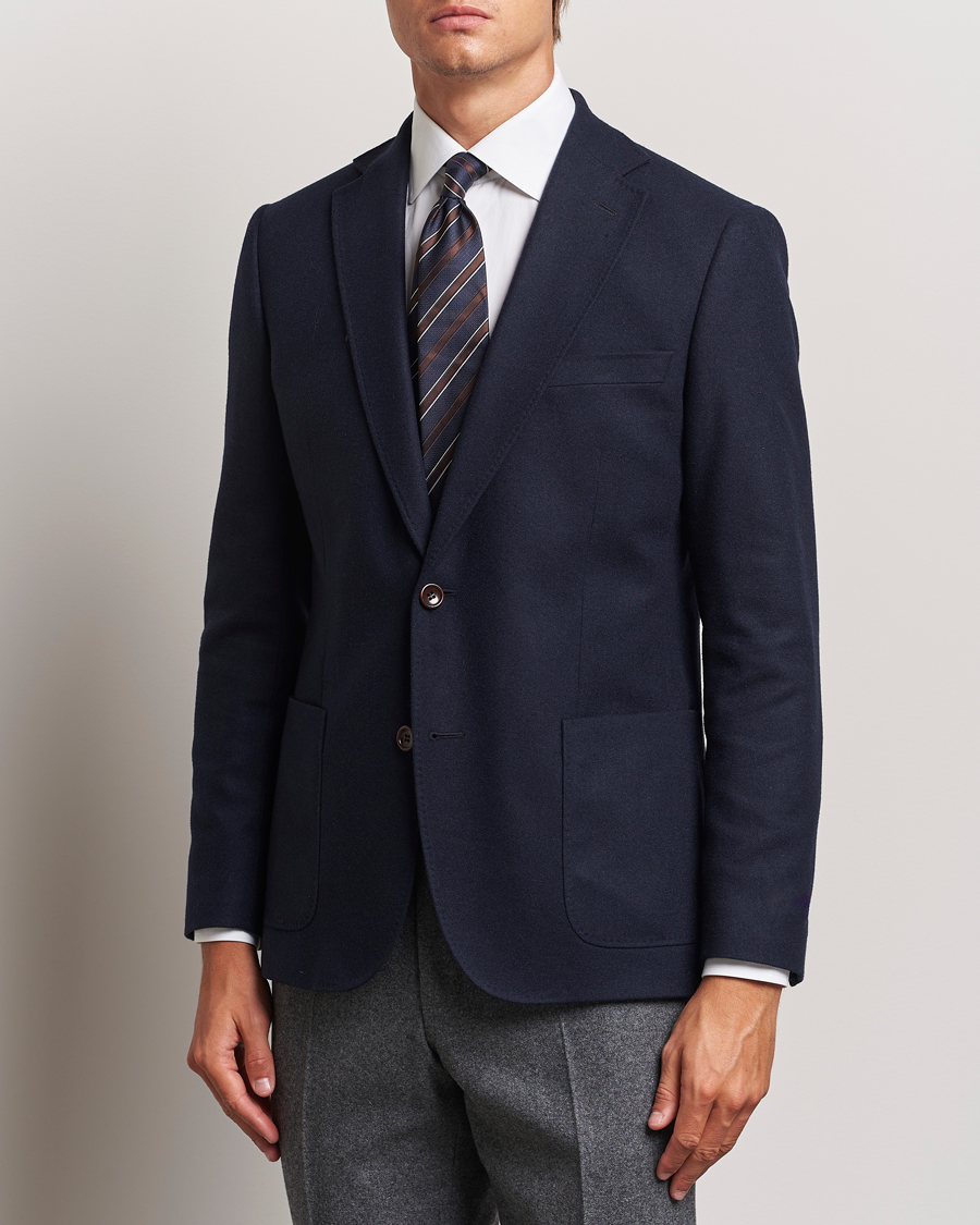 Hombres |  | Morris | Flannel Wool Blazer Navy